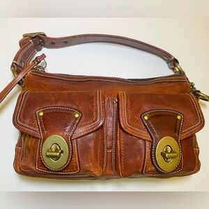 COACH 65th Legacy Turnlock One Shoulder Bag Leather Brown Pre-Loved